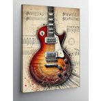 Kanvas Tablo Nota Üzerinde Klasik Gitar, 50 x 70