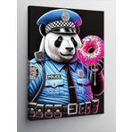 Kanvas Tablo Panda Polis ve Donut, 50 x 70