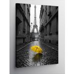Kanvas Tablo Paris Ve Sarı Şemsiye, 50 x 70