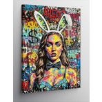 Kanvas Tablo Pop Art Tavşan Kadın, 70 x 100