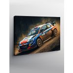 Kanvas Tablo Ralli Arabası Aksiyonu 100cmx140cm