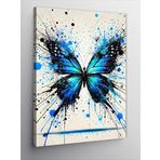 Kanvas Tablo Renk Patlaması Ve Mavi Kelebek, 50 x 70 CNVSDKEY141736