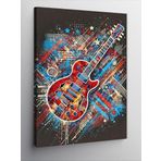 Kanvas Tablo Renkli Elektro Gitar ve Işık Efektleri, 100 x 140