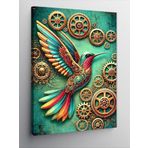 Kanvas Tablo Renkli Hummingbird Kuşu, 100 x 140