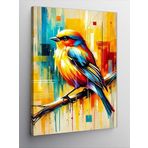 Kanvas Tablo Renkli Kuş Ve Çizgiler, 100 x 140