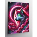 Kanvas Tablo Renkli Nebula Ve Kurt Figürü, 50 x 70