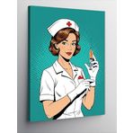 Kanvas Tablo Retro Hemşire ve Şırınga, 70 x 100
