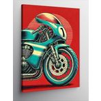 Kanvas Tablo Retro Yeşil Motosiklet, 100 x 140 CNVSDKEY141847