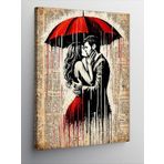 Kanvas Tablo Romantik Kırmızı Şemsiye, 100 x 140