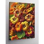 Kanvas Tablo Sarı Çiçekler Ve Yeşil Yapraklar, 50 x 70