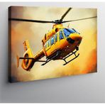 Kanvas Tablo Sarı Kurtarma Helikopteri 50cmx70cm