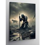 Kanvas Tablo Savaşçı Ve Zırh Sembolü, 50 x 70