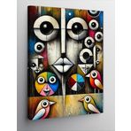 Kanvas Tablo Soyut Kuş ve Geometrik Tasarım, 70 x 100