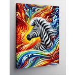 Kanvas Tablo Soyut Zebra Ve Renkler, 100 x 140