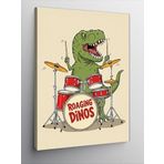 Kanvas Tablo T-Rex ve Bateri "Roaring Dinos", 100 x 140