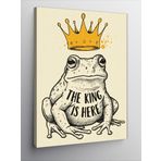 Kanvas Tablo Taçlı Kurbağa: "The King İs Here"