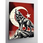 Kanvas Tablo Türk Bayrağı Ve Kurt, 100 x 140 CNVSDKEY141750