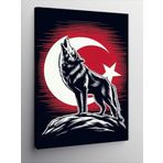 Kanvas Tablo Türk Bayrağı Ve Kurt, 50 x 70 CNVSDKEY139475
