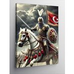 Kanvas Tablo Türk Bayrağı ve Şövalye, 50 x 70 CNVSDKEY136961