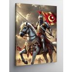 Kanvas Tablo Türk Bayrağı Ve Şövalye, 50 x 70 CNVSDKEY141121