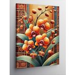Kanvas Tablo Turuncu Çiçek Ve Yapraklar, 100 x 140