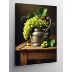 Kanvas Tablo Üzüm Dolu Metal Kase, 50 x 70