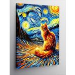 Kanvas Tablo Van Gogh Tarzı Kedi, 70 x 100 CNVSDKEY140755