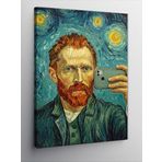 Kanvas Tablo Van Gogh ve Yıldızlı Portre, 100 x 140