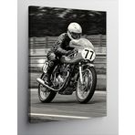 Kanvas Tablo Yarış Motoru Ve Sürücü, 50 x 70