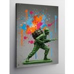 Kanvas Tablo Yeşil Plastik Asker Figürü, 100 x 140