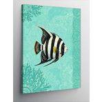 Kanvas Tablo Zebra Balığı ve Deniz Yeşili, 70 x 100