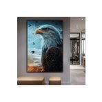 Kanvas Yildirim Arka Planli Kartal Tablo 120 X 80
