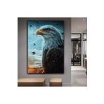 Kanvas Yildirim Arka Planli Kartal Tekli Tablo 90 X 60