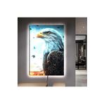 Kanvas Yildirim Arka Planli Şahin Ledli Tablo 90 X 60
