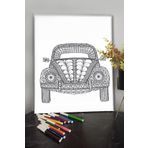 KanvasSepeti Araba 1 40x30cm Çocuklar Için Özel Boyanabilir Tablo Tuval Mandala Kalem Hediyesi Yoktur.