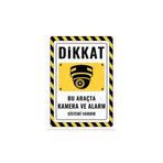 KanvasSepeti Bu Araçta Kamera Ve Alarm Sistemi Vardır Uyarı Folyo Etiket Baskı (21,6×30,3cm) Sticker