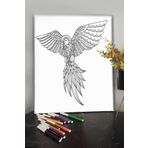 KanvasSepeti Kuş 6 40x30cm Çocuklar Için Özel Boyanabilir Tablo Tuval Mandala Kalem Hediyesi Yoktur.