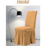 Kanway 1 Adet Bürümcük Sandalye Kılıfı. Likralı Etekli Lastikli Yıkanabilir Sandalye Örtüsü. - 45 x 45 x 60 cm - Hardal