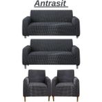 Kanway 3+3+1+1 Bürümcük Koltuk Takımı Örtüsü. Boydan Eteksiz Streç Esnek Lastikli Çekyat Kanepe Kılıfı - 180 x 230 cm - Açık Kahverengi