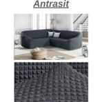 Kanway Bürümcük L Köşe Koltuk Örtüsü. Boydan Eteksiz Streç Esnek Lastikli Çekyat Kanepe Kılıfı. - 300 x 350 cm - Antrasit