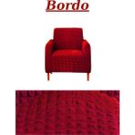 Kanway Bürümcük Tek Kişilik Koltuk Örtüsü. Eteksiz Streç Esnek Lastikli Berjer Kılıfı - 80 x 120 cm - Bordo