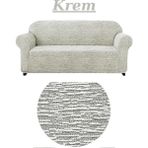 Kanway Dokuma Jakar 3 Kişilik Koltuk Örtüsü. Lastikli, Esnek, Yıkanabilir Koltuk, Kanepe, Çekyat Kılıfı - 180 x 230 cm - Krem