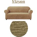 Kanway Dokuma Jakar 3 Kişilik Koltuk Örtüsü. Lastikli, Esnek, Yıkanabilir Koltuk, Kanepe, Çekyat Kılıfı - 180 x 230 cm - Vizon