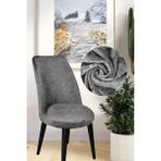 Kanway Kadife Sandalye Kılıfı Retro Oval Sandalye Örtüsü Sandalye Koruma (Küçük Için) Bir Adet - 45 x 55 cm - Antrasit