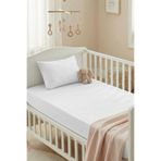 Kanz Bebek Lastikli Çarşaf Seti Ranforce %100 Pamuk 70x140+20 cm - Beyaz