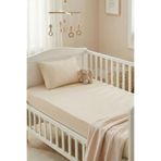 Kanz Bebek Lastikli Çarşaf Seti Ranforce %100 Pamuk 70x140+20 cm - Somon