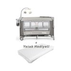 Kanz Sleepside +plus Anne Yanı Park Yatak Gri - Yatak Hediyeli cok-renkli