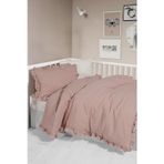 KANZ UNISEX FIRFIRLI 2 KAT MÜSLİN NEVRESİM TAKIMI - 023KZ - Pudra - ST Pudra