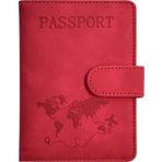 KAOBAN Pasaport Tutucu, Kredi Kartı Yuvası ve Biniş Kartı Yuvası Kombinasyonlu Pasaport Kılıfı, Pasaport Cüzdan Kılıf Kitap Seyahat Olması Gerekir, RFID Engelleme Deri Seyahat Aksesuarları, Kırmızı, Gündelik
