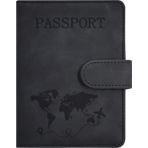 KAOBAN Pasaport Tutucu, Kredi Kartı Yuvası ve Biniş Kartı Yuvası Kombinasyonlu Pasaport Kılıfı, Pasaport Cüzdan Kılıf Kitap Seyahat Olması Gerekir, RFID Engelleme Deri Seyahat Aksesuarları, Siyah, Gündelik